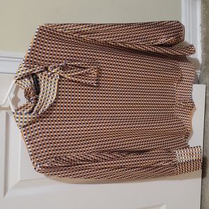 Zara retro print tie neck XL